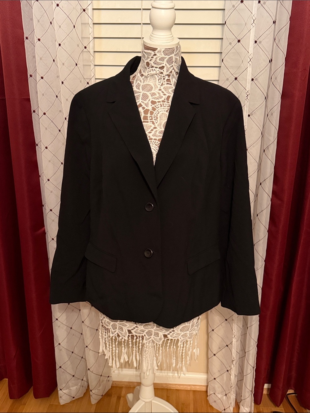 Nine West Black Women's Blazer - Two-Button Tailored Jacket